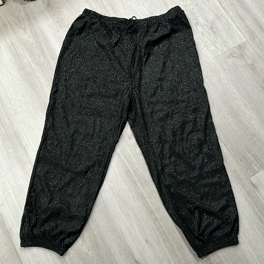 Brand new dressy, sparkly, loose pants with elastic pants.